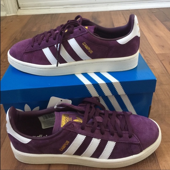 purple adidas campus shoes